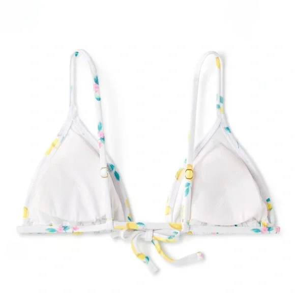 NWT - wild fable - Women’s Tie-Front Triangle Bikini Top - Lemon Print - Picture 5 of 6